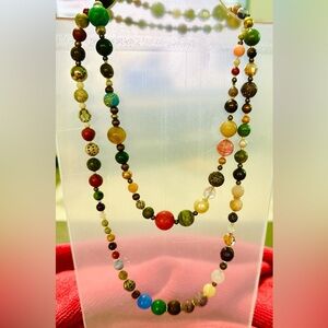Multicolor Beaded Necklace beautiful colors for Fall